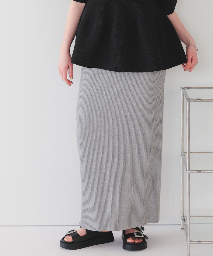 セルフカットリブカットソーIラインスカート | titivate