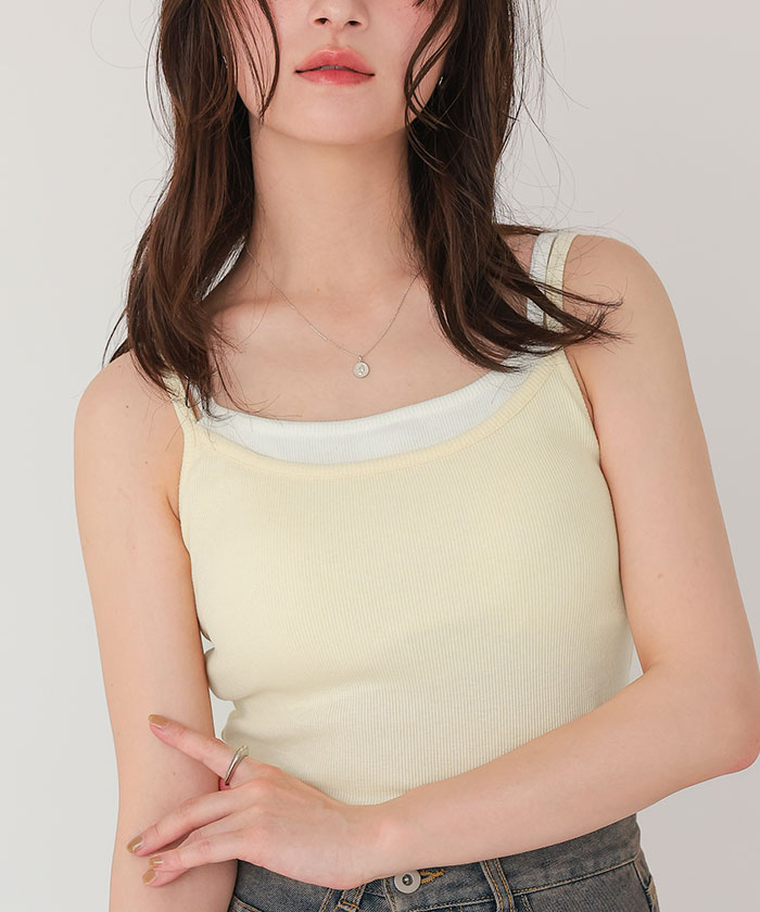 カップ付きレイヤード風キャミソール | titivate