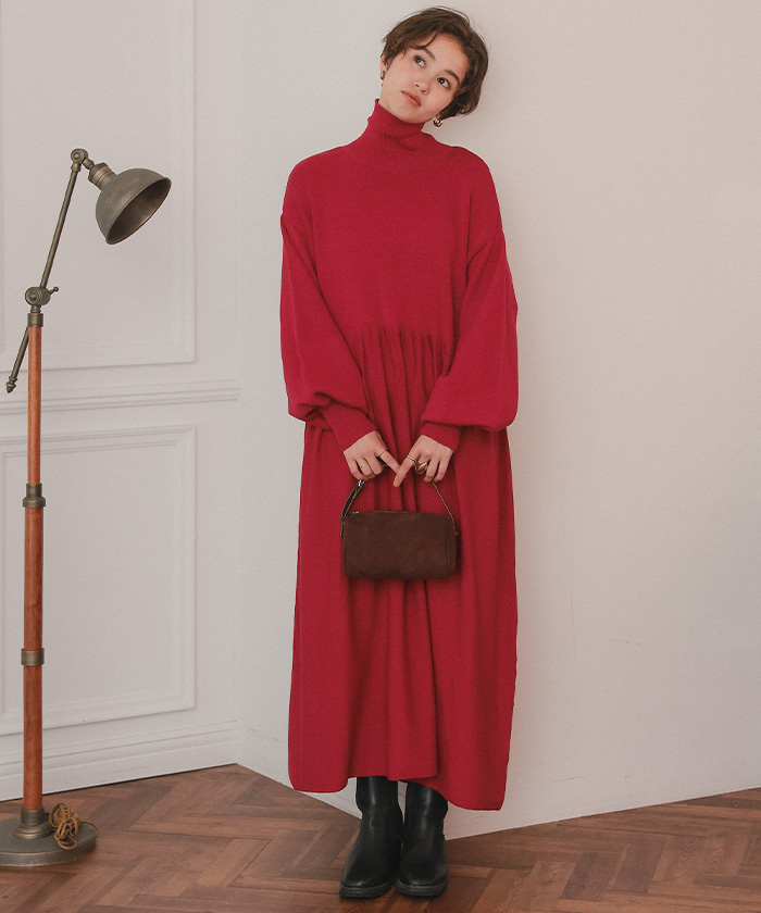 ICHI　定番ティアードワンピース　限定色ブラウン　人気 ICHI 定番ティアードワンピース 限定色ブラウン 人気