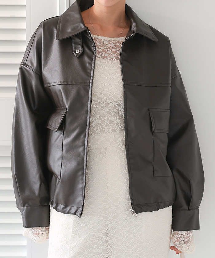 blate 上質フェイクレザージャケット blate 上質フェイクレザージャケット フェイクレザー A-2 ブルゾン