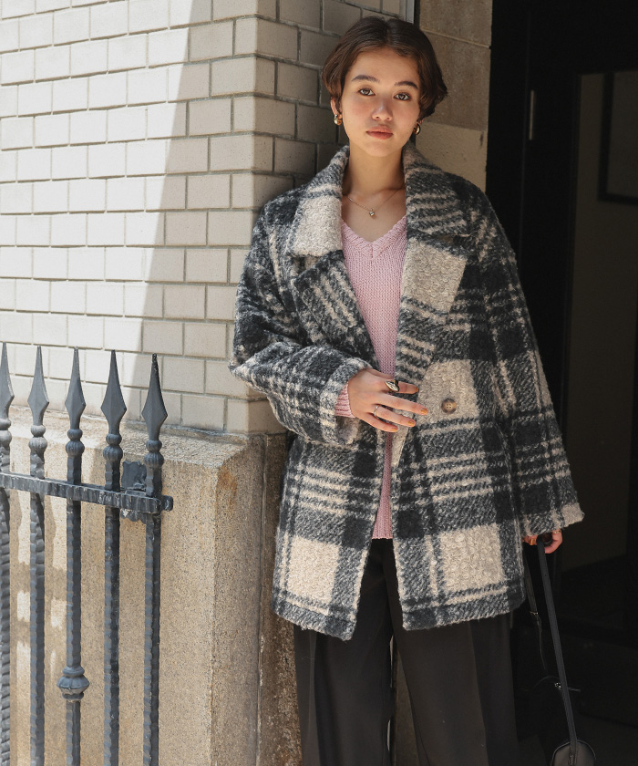 チェック柄テーラードジャケット | titivate