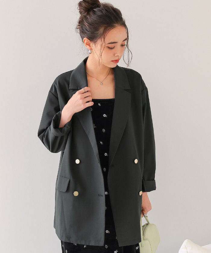 ゴールド釦ダブルテーラードジャケット | titivate