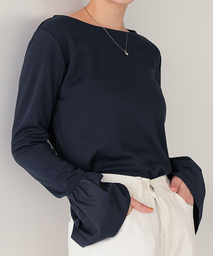 袖口フレアドッキングカットソー | titivate