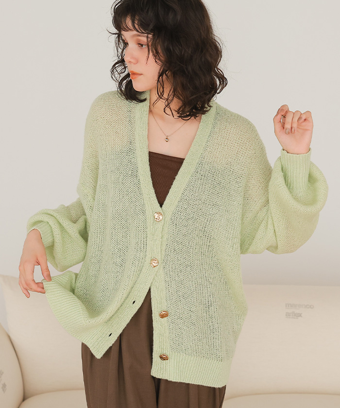 モヘアライクシアーニットカーディガン | titivate