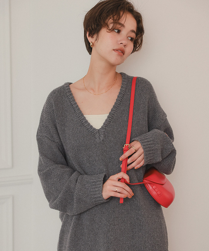 ido5319LCZ袖リブHネック伸縮RED起毛5ｘ3ｍｍSDオーダー料込 3color] リブハイネック半袖ニット | ファッション通販サイト NUGU