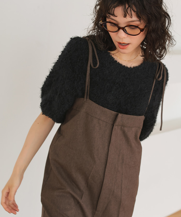 ポコポコシャギー半袖ニット | titivate