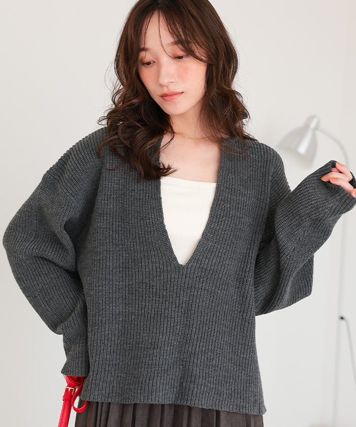 今季秋冬　新品　グレディブリリアン　スタースパンコールVネックニットプルオーバ セール】スタースパンコールVネックニット（ニット/セーター