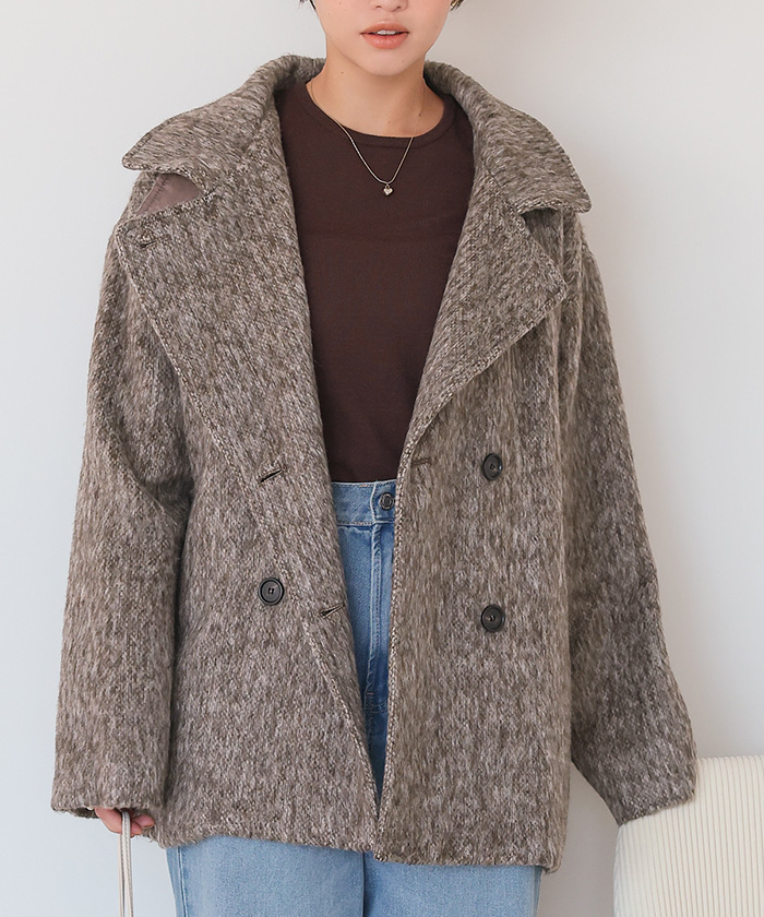 2wayカラーミドルシャギーコート | titivate