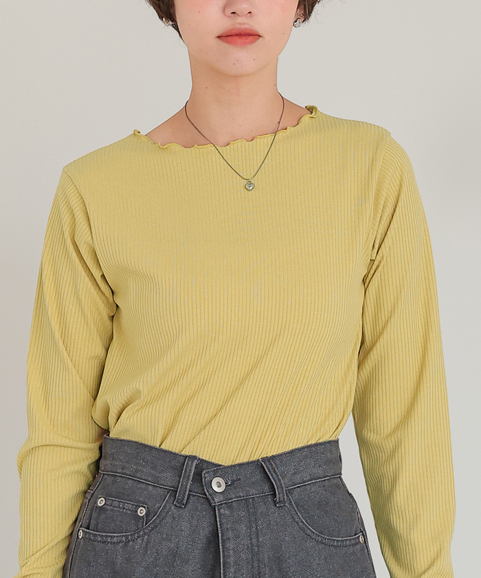 トップス　user_a752d8b7 sama リブカットソーメローデザイントップス | titivate