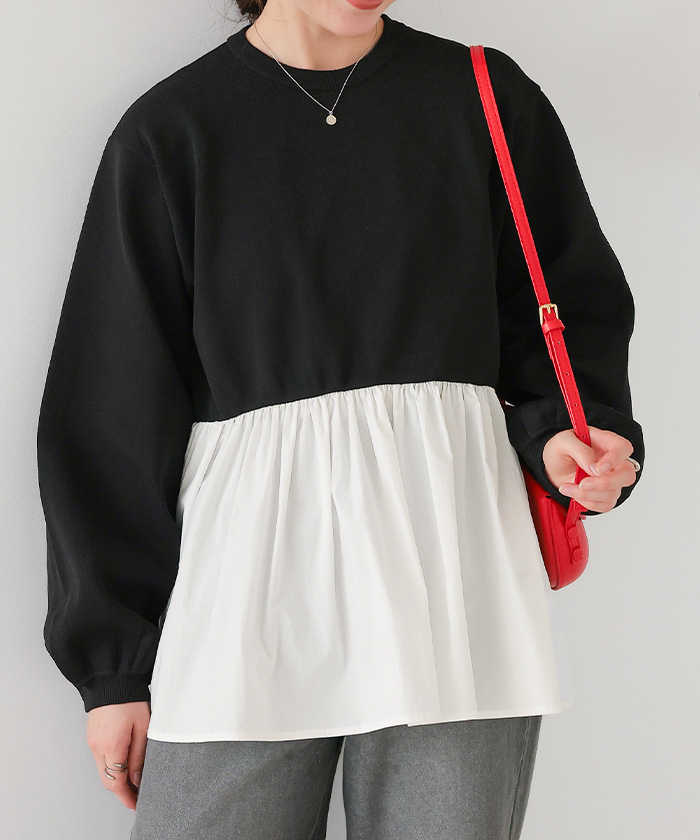 ペプラムドッキングニットプルオーバー | titivate