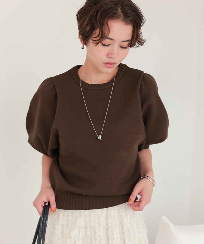 RITA ボリュームスリーブトップス NOBLE【RITA】ボリュームスリーブトップス白