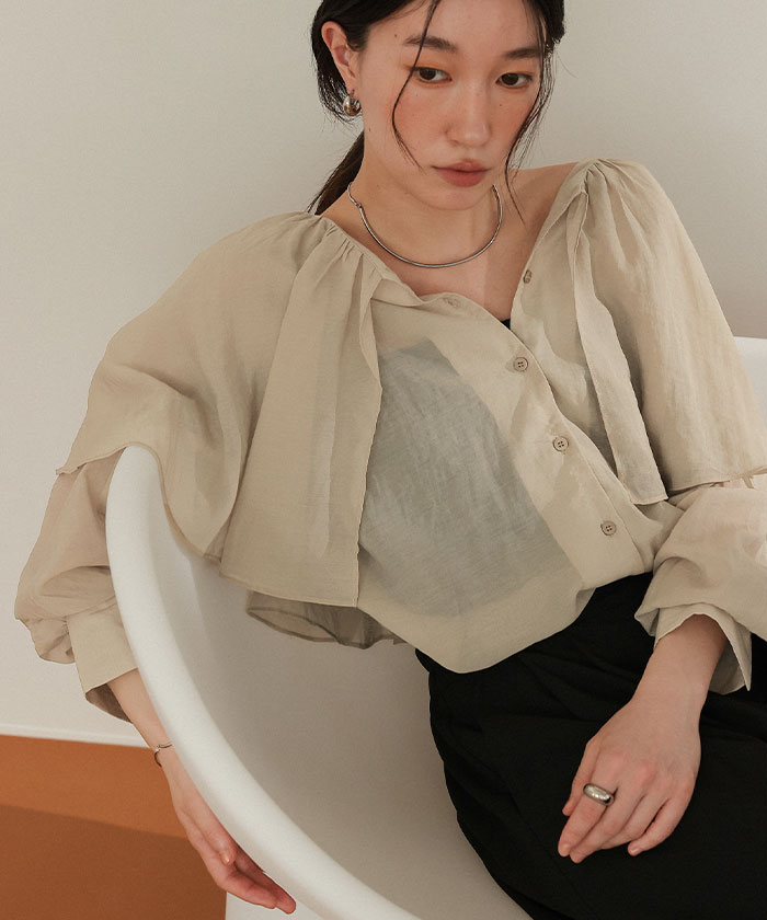 Theory フリルブラウス　カーキ　S 楽天市場】theory luxe セオリーリュクス ブラウス カーキ