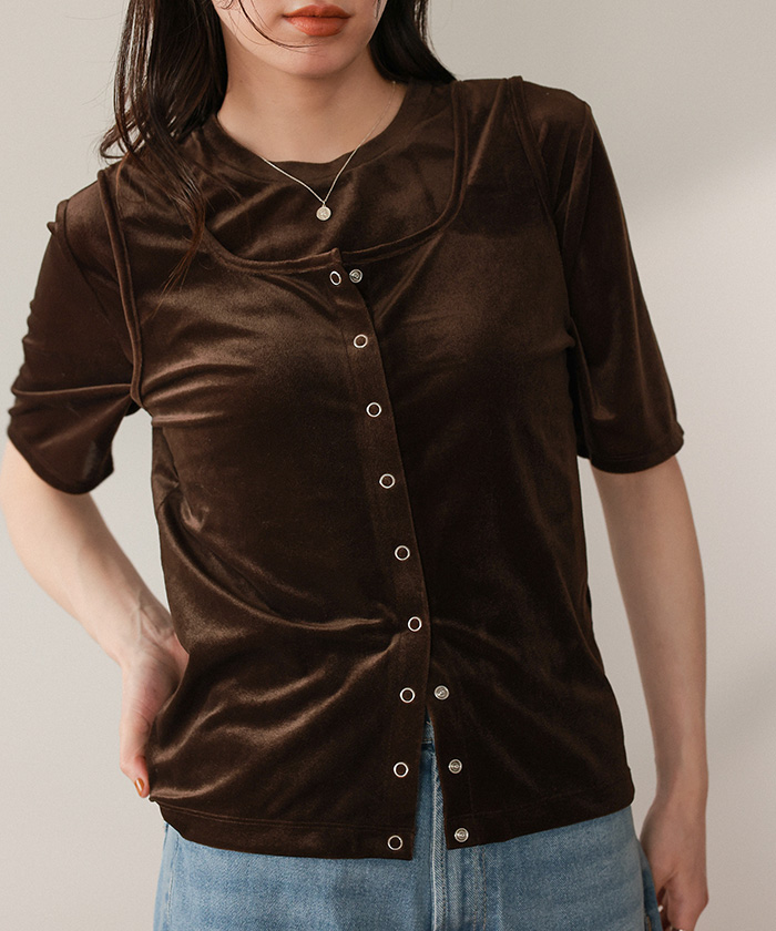 前後2wayシアーベロアタンクトップ | titivate