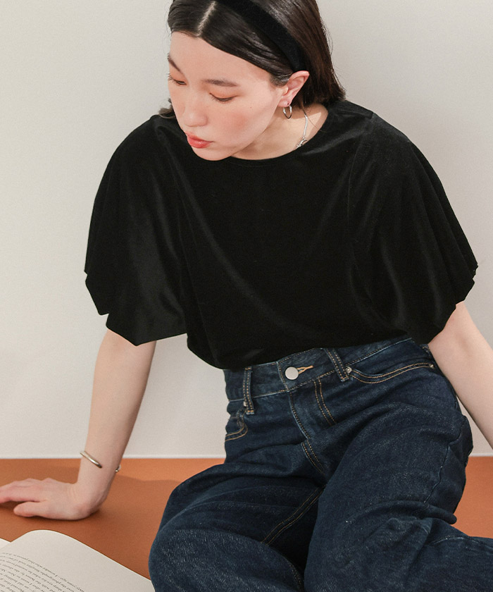 シアーベロアバルーンスリーブトップス | titivate