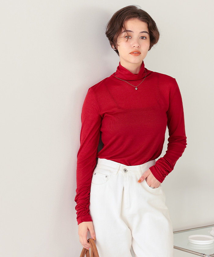 着心地抜群シアーハイネックトップス | titivate