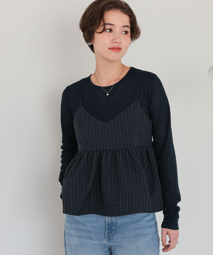 POPPY ブルーフラワーシアー　クルーネックトップス 2024 See-Through collection