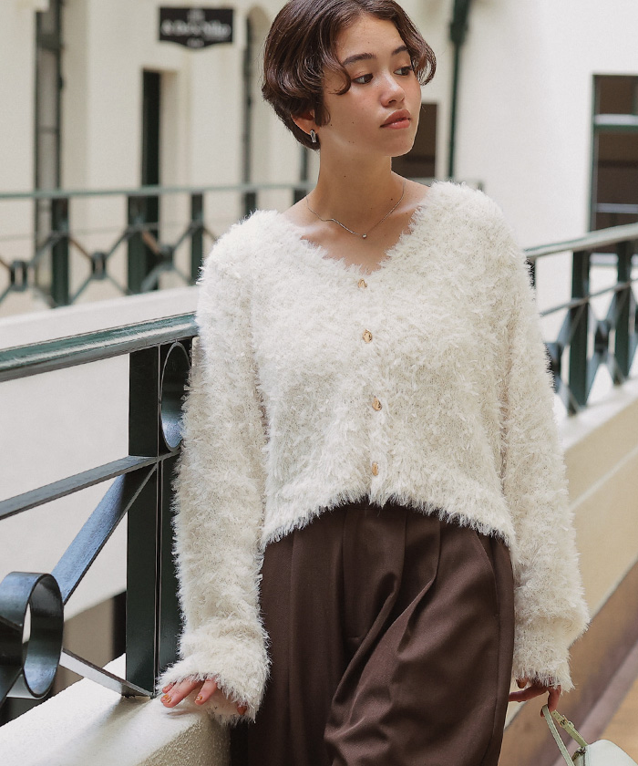 ロージーモンスターrosymonster リボンヤーンニットカーディガン 今日だけ大幅お値下げ！rosymonster リボンヤーンニット