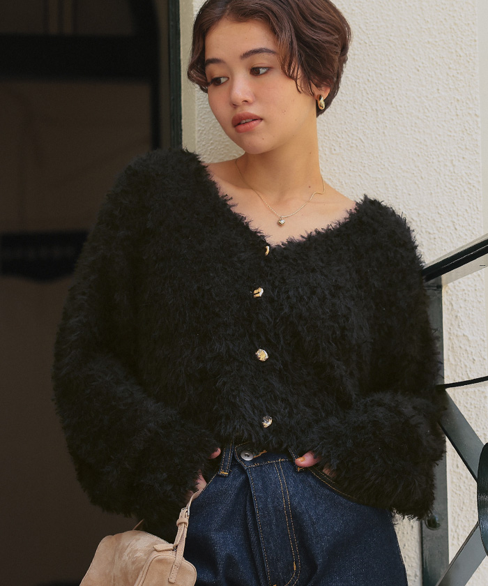 ロージーモンスターrosymonster リボンヤーンニットカーディガン 今日だけ大幅お値下げ！rosymonster リボンヤーンニット
