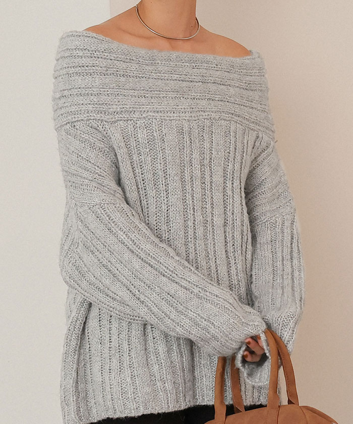 オフショルダールーズニット | titivate