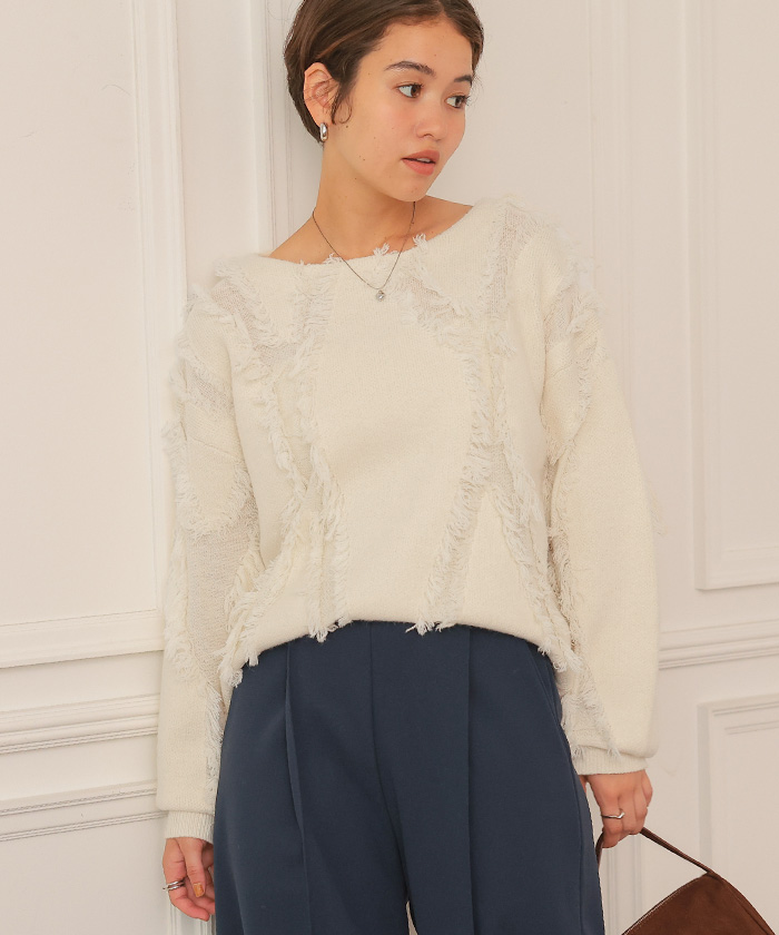 フリンジカットデザインニット | titivate