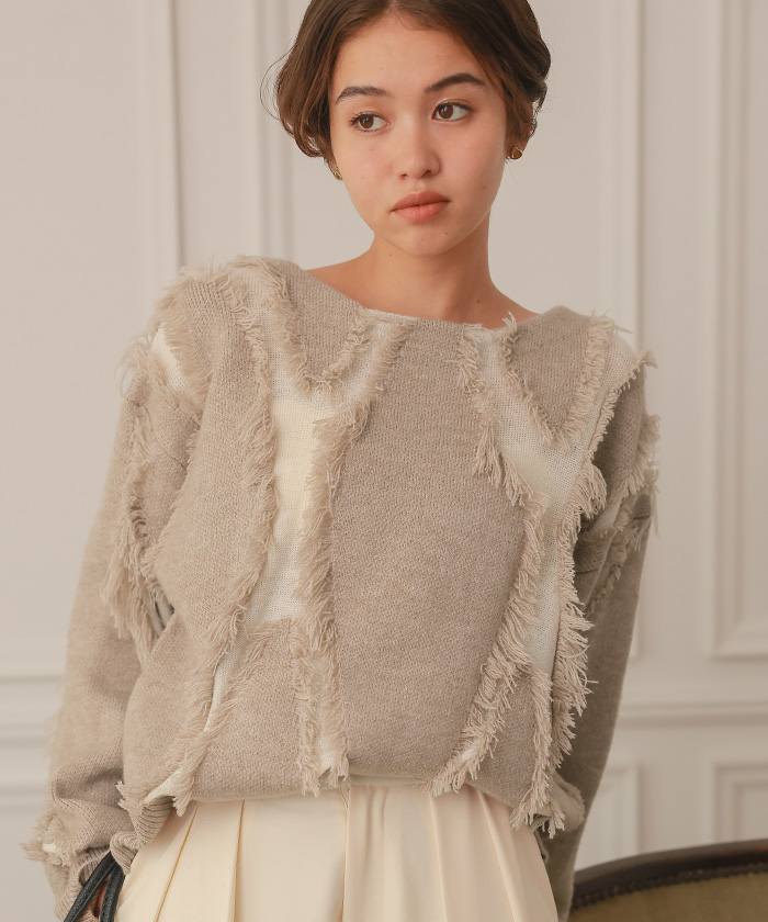 フリンジカットデザインニット | titivate