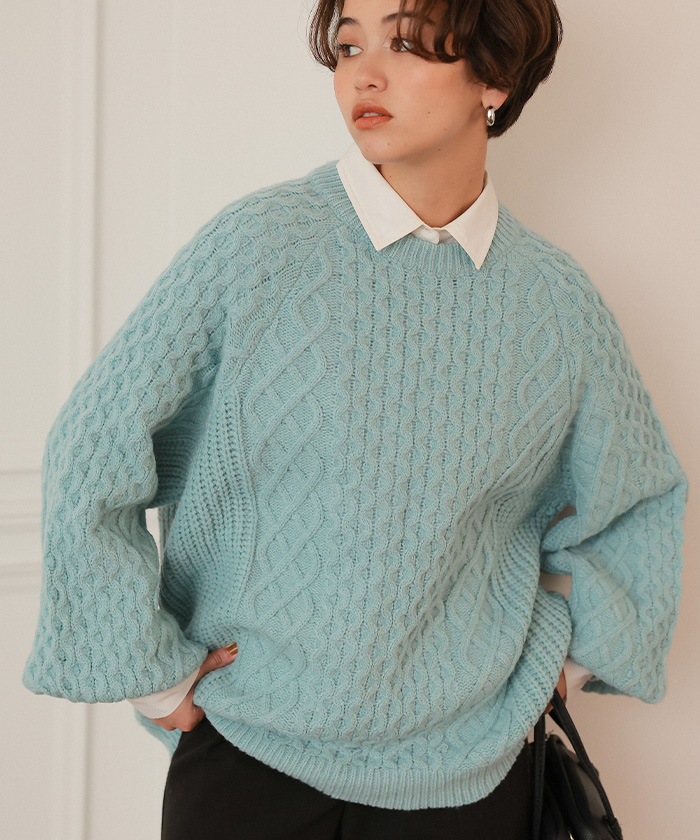 ケーブル編みゆるニット | titivate