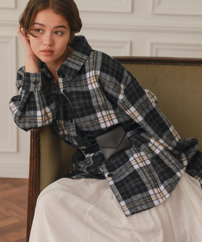 起毛チェックオーバーシャツ | titivate