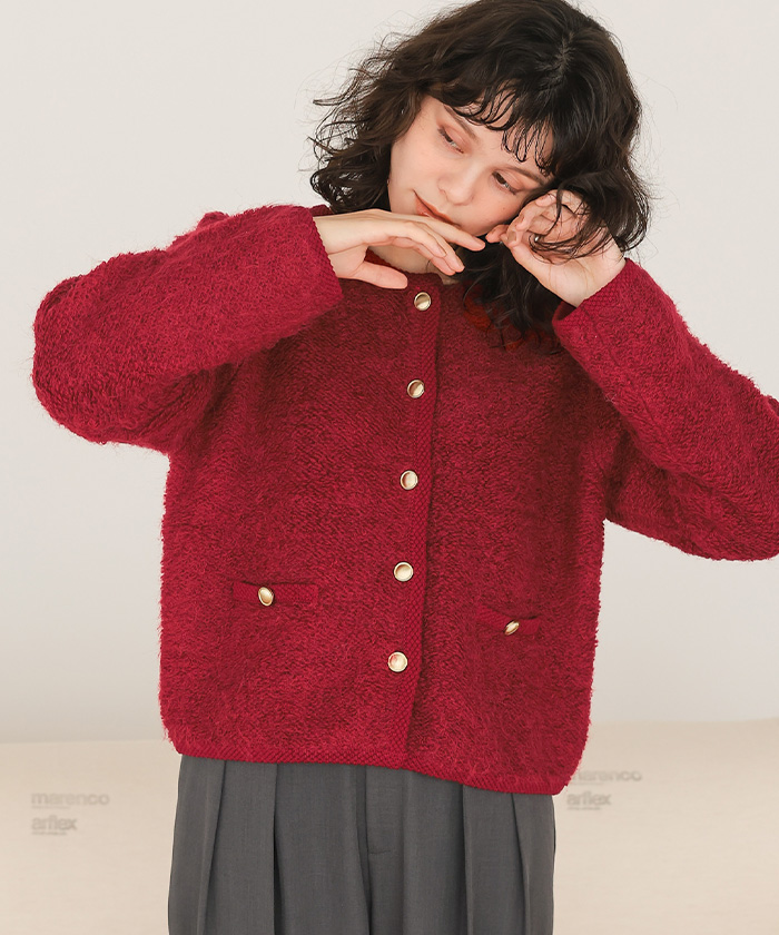 アトリエGG カーディガン プチループゴールド釦ニットカーディガン | titivate