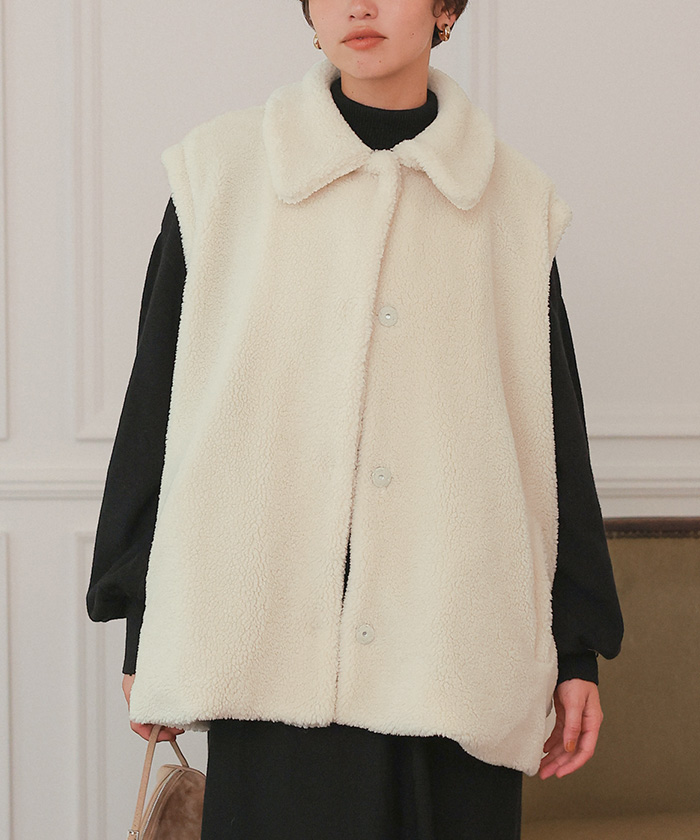 フリルカラーショートボアコート フリルカラーショートボアコート – pium