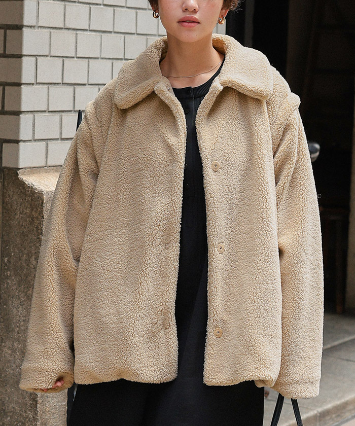 2wayフレアシルエットボアアウター | titivate