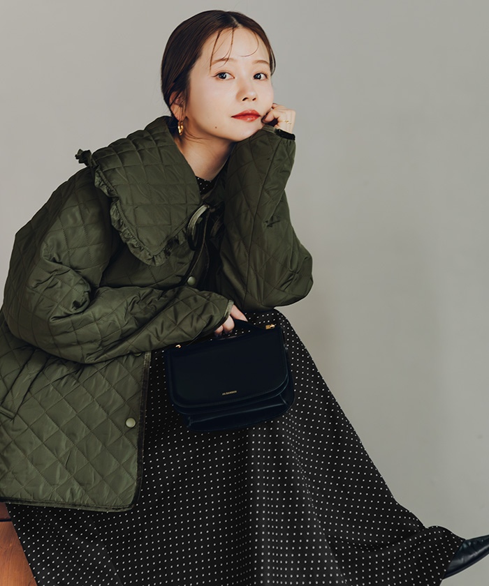 襟付きキルティングジャケット | titivate