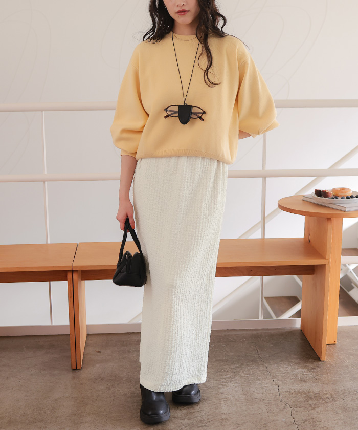 ポコポコジャガードIラインスカート | titivate