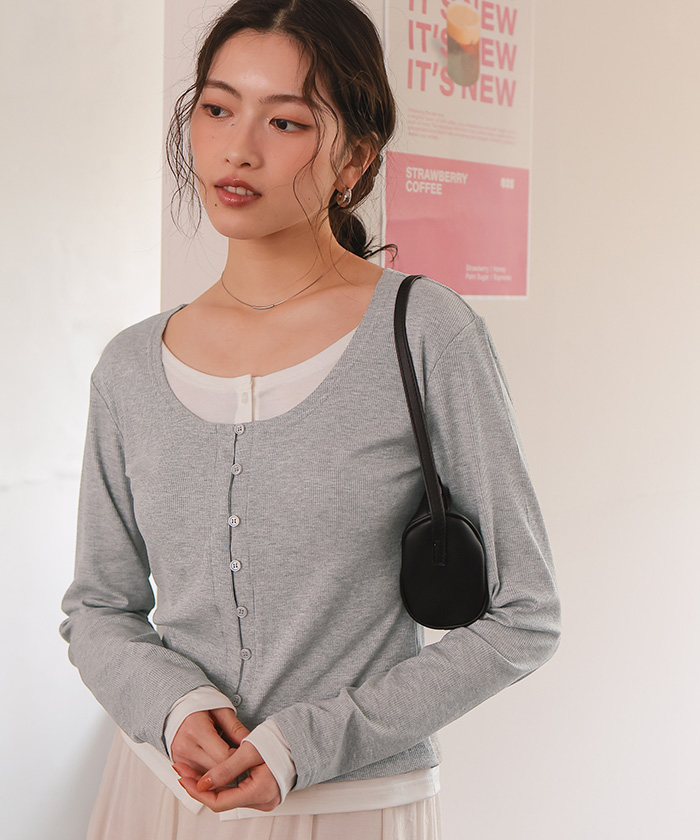 レイヤード風リブカットソートップス | titivate