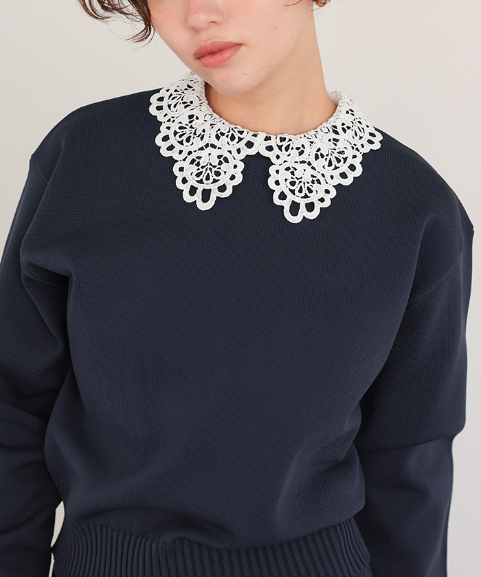 襟付きニットプルオーバー | titivate