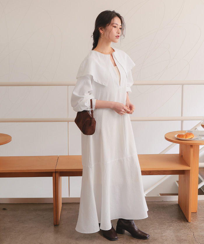 ビッグカラーマーメイドシルエットワンピース | titivate