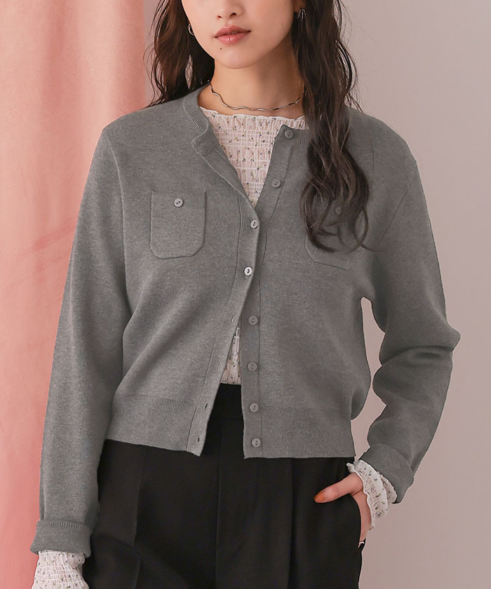 胸ポケットニットカーディガン | titivate