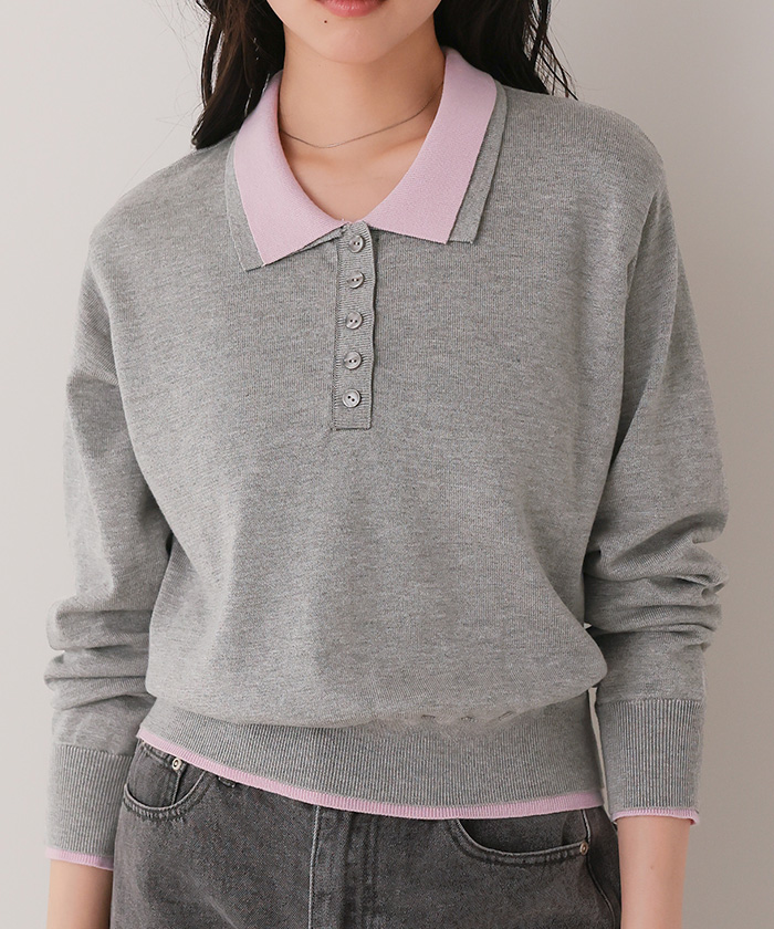 ダブルカラーデザインニット | titivate