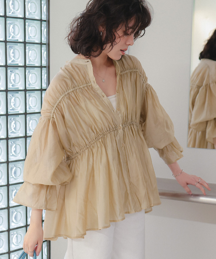 ティアードギャザーボリュームブラウス | titivate