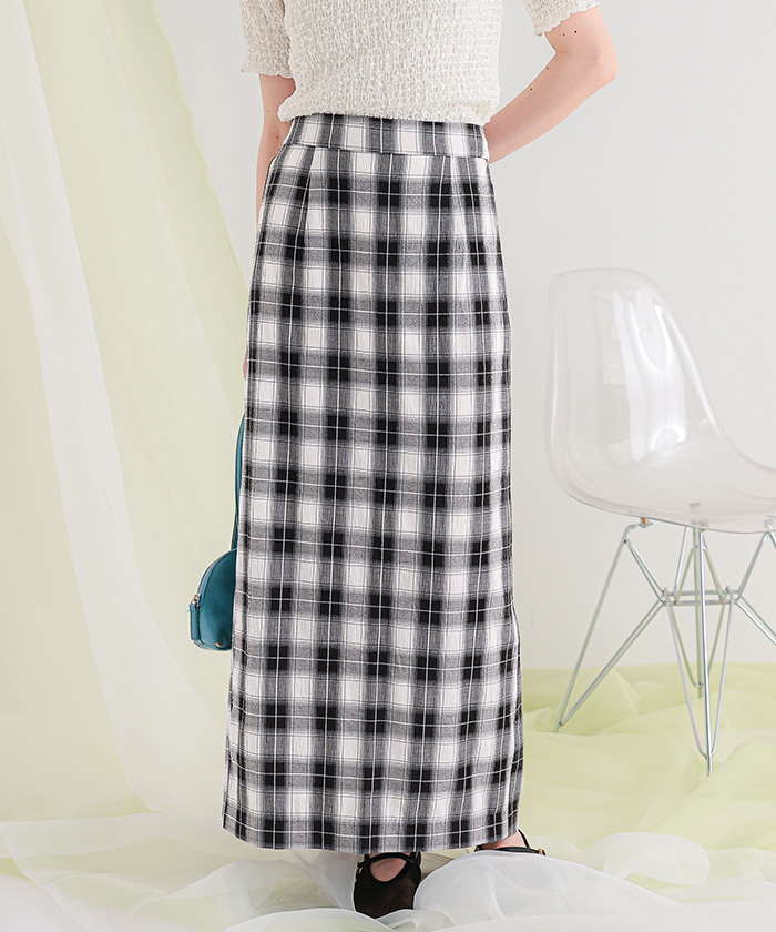 Iラインチェックスカート | titivate