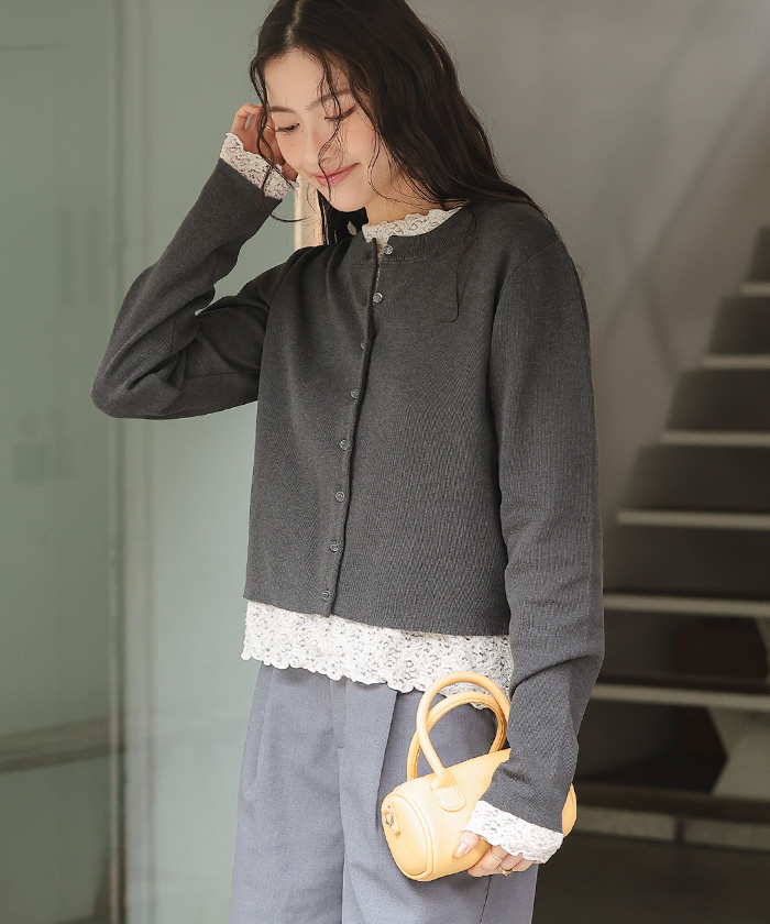 クリア釦UVケアニットカーディガン | titivate