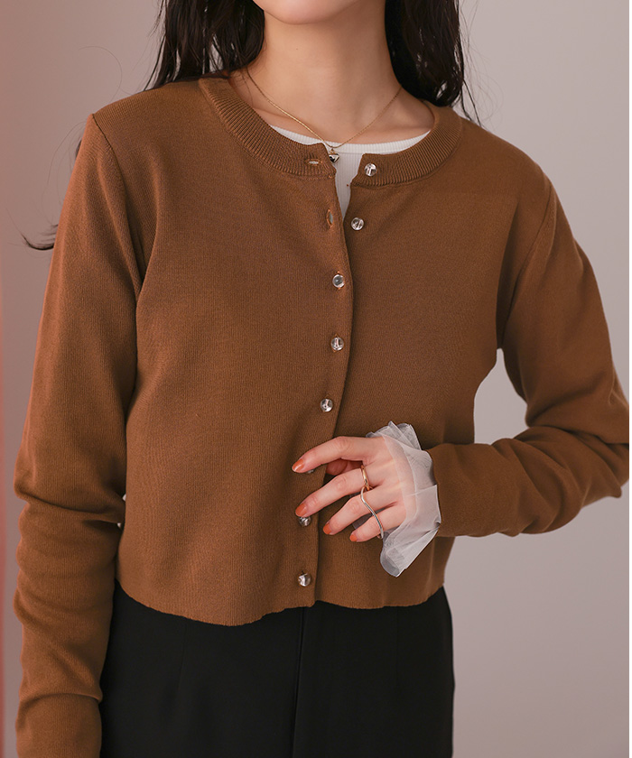 クリア釦UVケアニットカーディガン | titivate