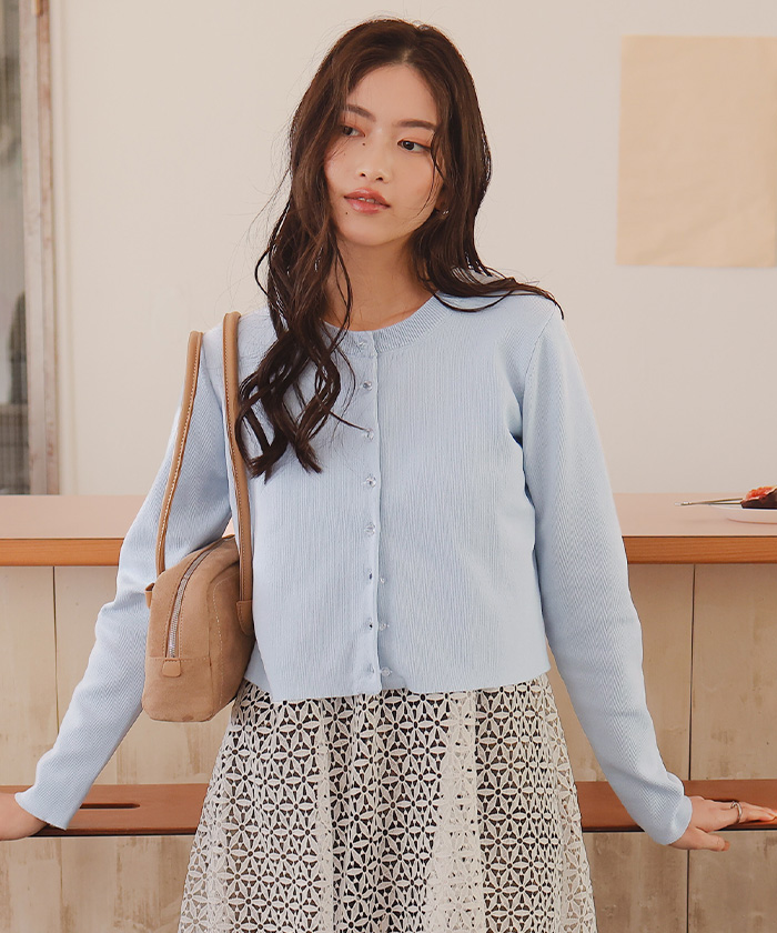 クリア釦UVケアニットカーディガン | titivate