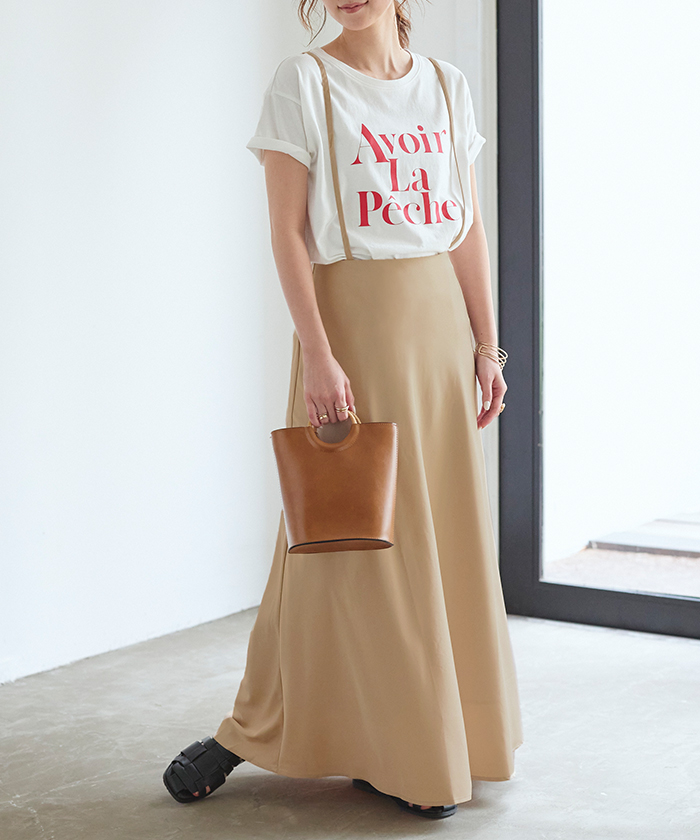 ストラップ付きサテンナロースカート【メール便可／90】 | titivate