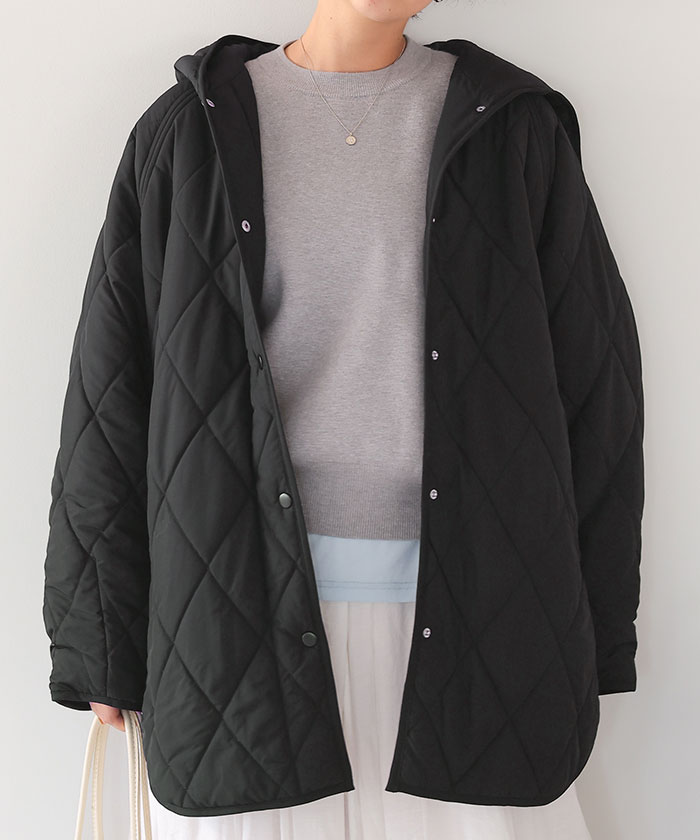 フーデットキルティングショートコート | titivate