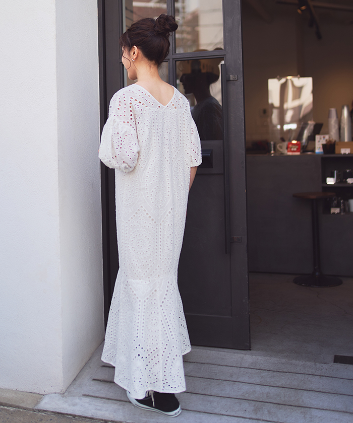 前後2wayコットンレースマーメイドワンピース通販 レディースファッション 洋服通販 Titivate ティティベイト