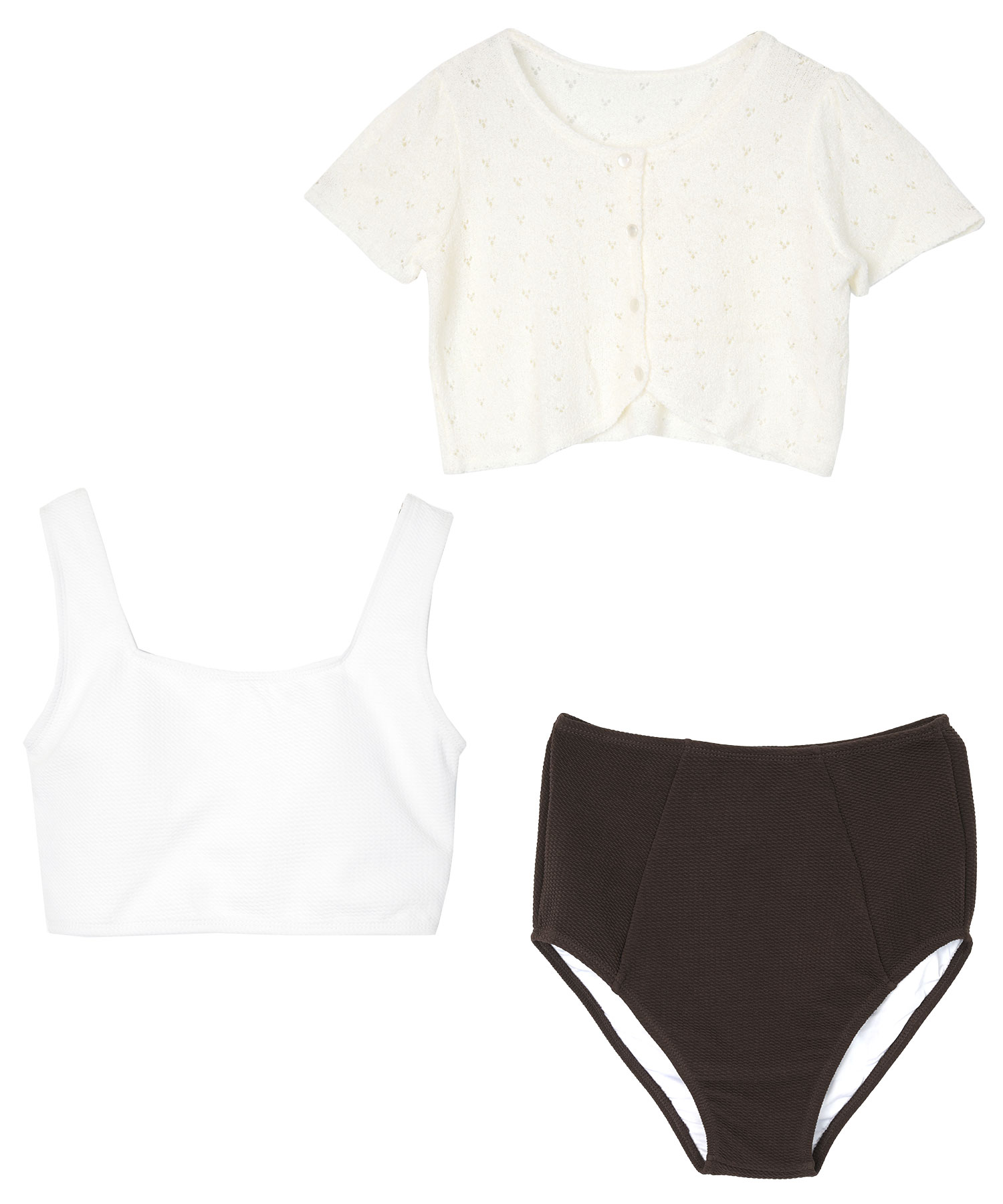 レーストップス×ハイウエストビキニ/セット水着【SEADRESS シードレス