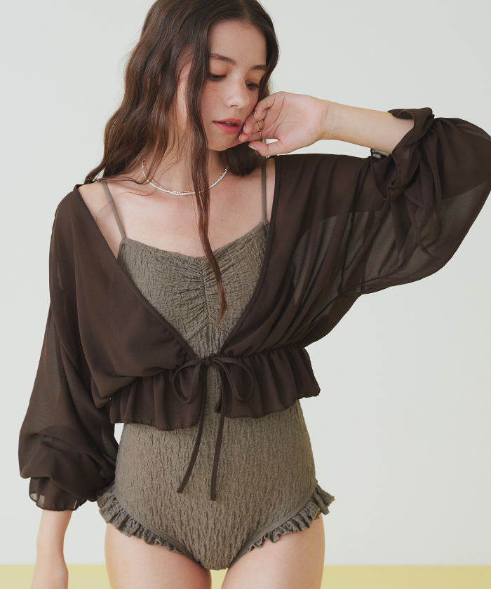 ボレロ付フリルデザインワンピース/セット水着【SEADRESS