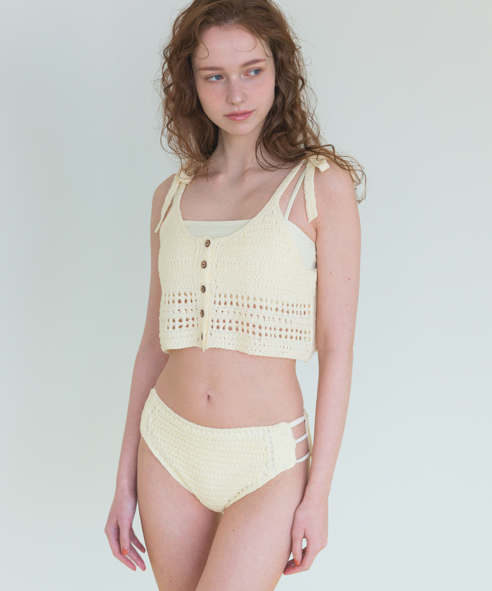 titivate SEA DRESS キャミソール 水着 セット 黒 キャミソール付ビキニ 水着4点セット ビーチ プール 海