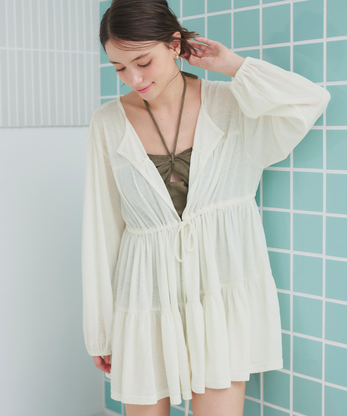 サイドティアードジャケカーデ ZOZO限定】再販売！ご自宅でお洗濯可能/日本製/UVカット【SONO/ソーノ