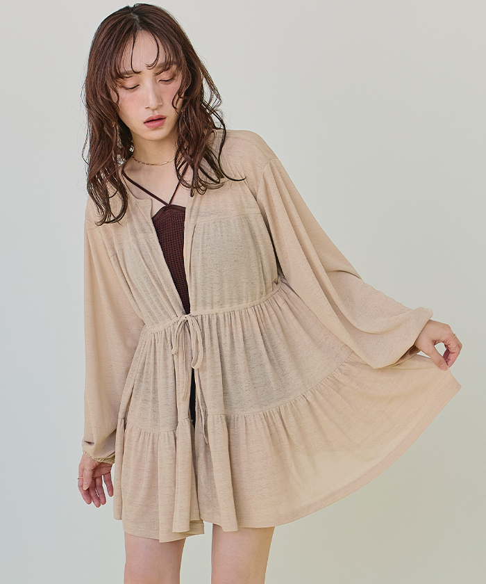 ティアードロングカーディガン/ラッシュガード【SEADRESS シードレス